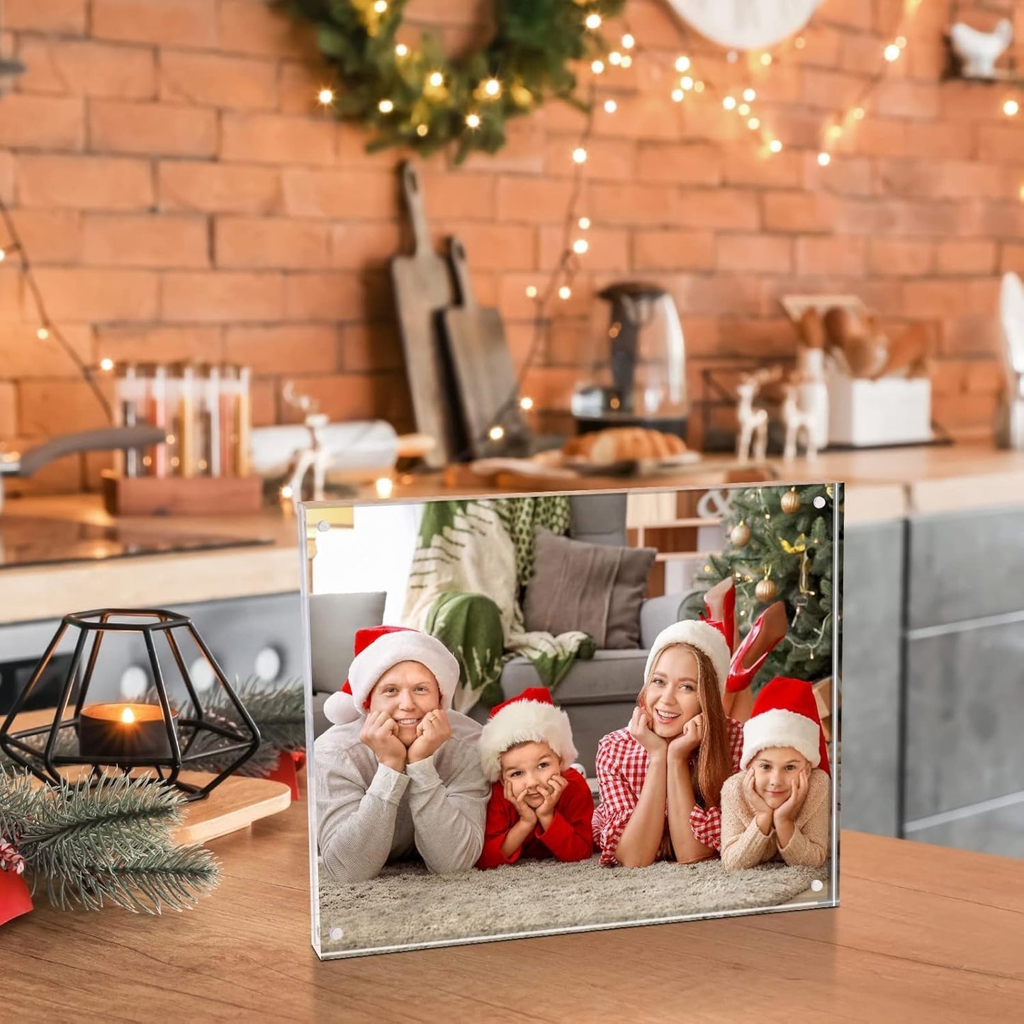 TWING 30 Pack 5x7 Acrylic Picture Frames Bulk, 10+10MM 5 By 7 Magnetic Photo Frame Horizontal Magnet Double Sided Acrylic Frames Set, 7 x 5 Clear Magnetic Block Picture Frame Desktop Display, Gift