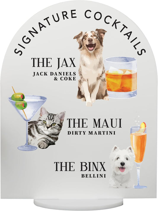 Pet Signature Drink Wedding Signs