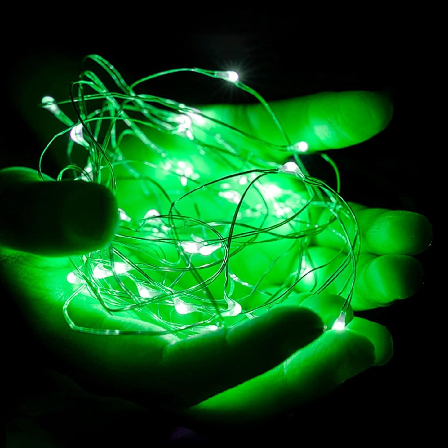 24 Pack LED Fairy Lights Battery Operated 7Ft 20Led Mini String Lights Waterproof Christmas for Mason Jars Bedroom DIY Party Wedding Christmas Decor Green