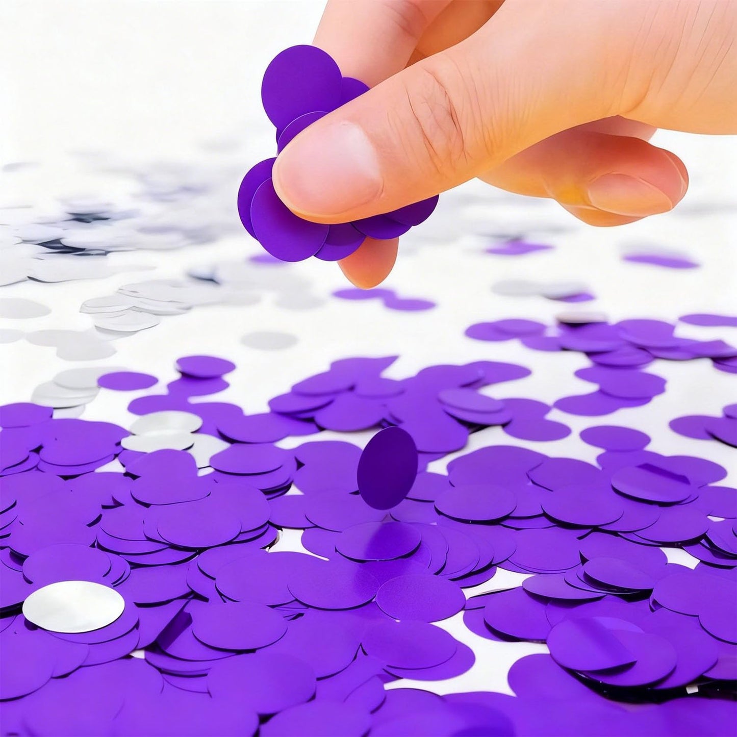 Purple Round Foil Metallic Confetti for Fill Balloons, Wedding, Birthday, Christmas Party, Festival Decoration(8000PCS)