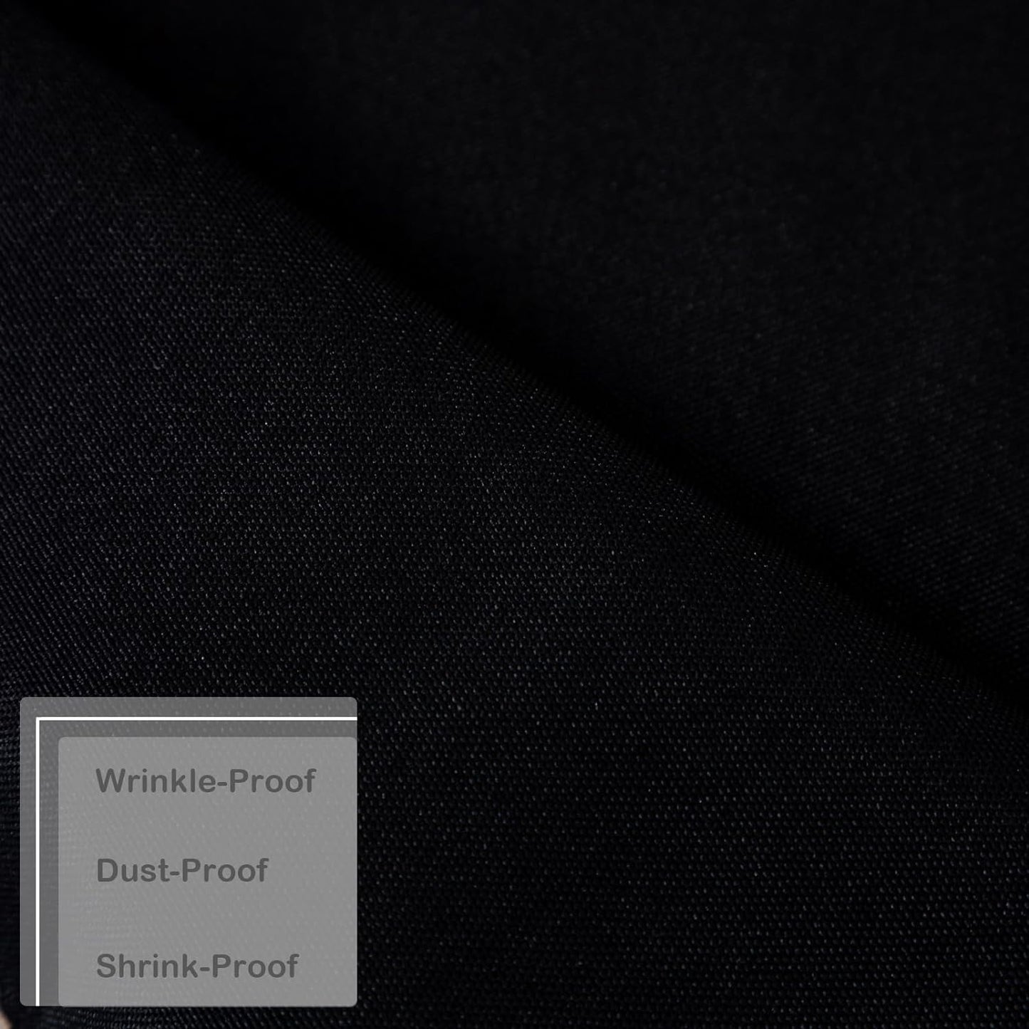 Small Round Black Tablecloth 24 Inch Polyester Fabric Washable Table Cover Decorative Wrinkle Resistant Solid Color Table Cloth for Nightstand Party Wedding Camping