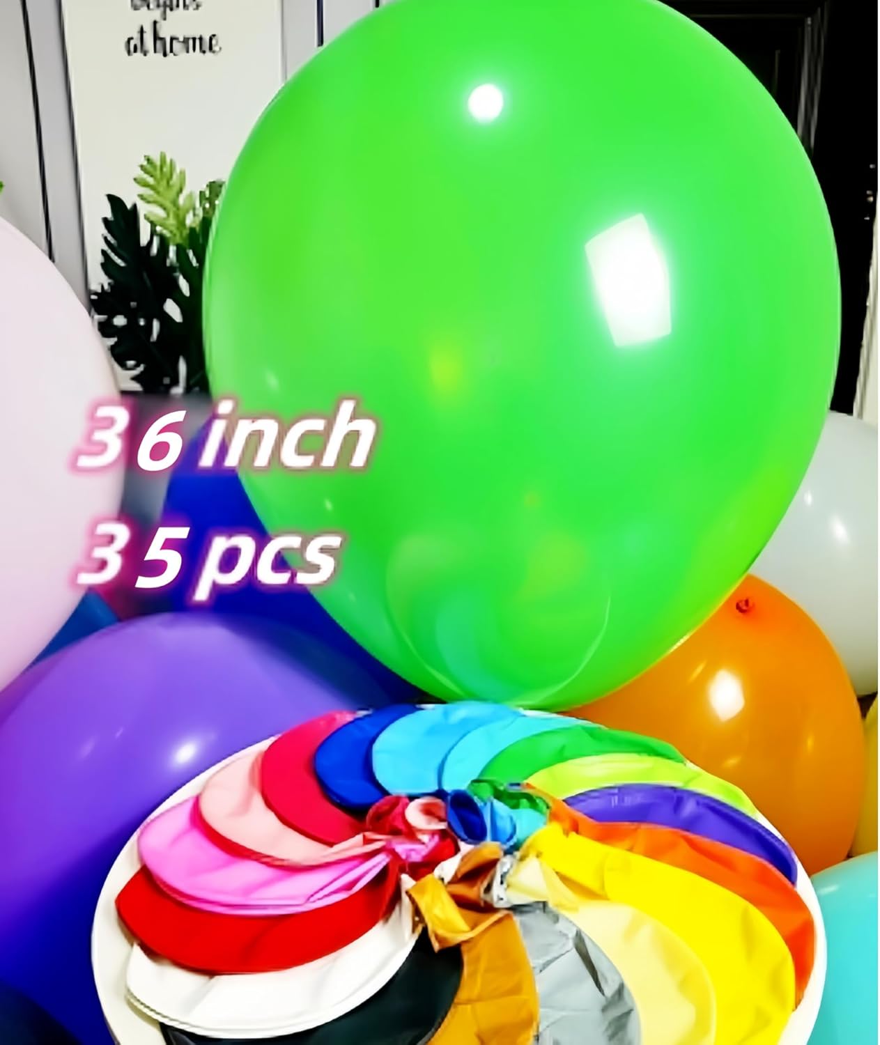 35 Pack Giant Balloons 36 Inch 17 Kinds Colors Latex Colorful Party Big Balloon Bulk for Various Party Events Decorations