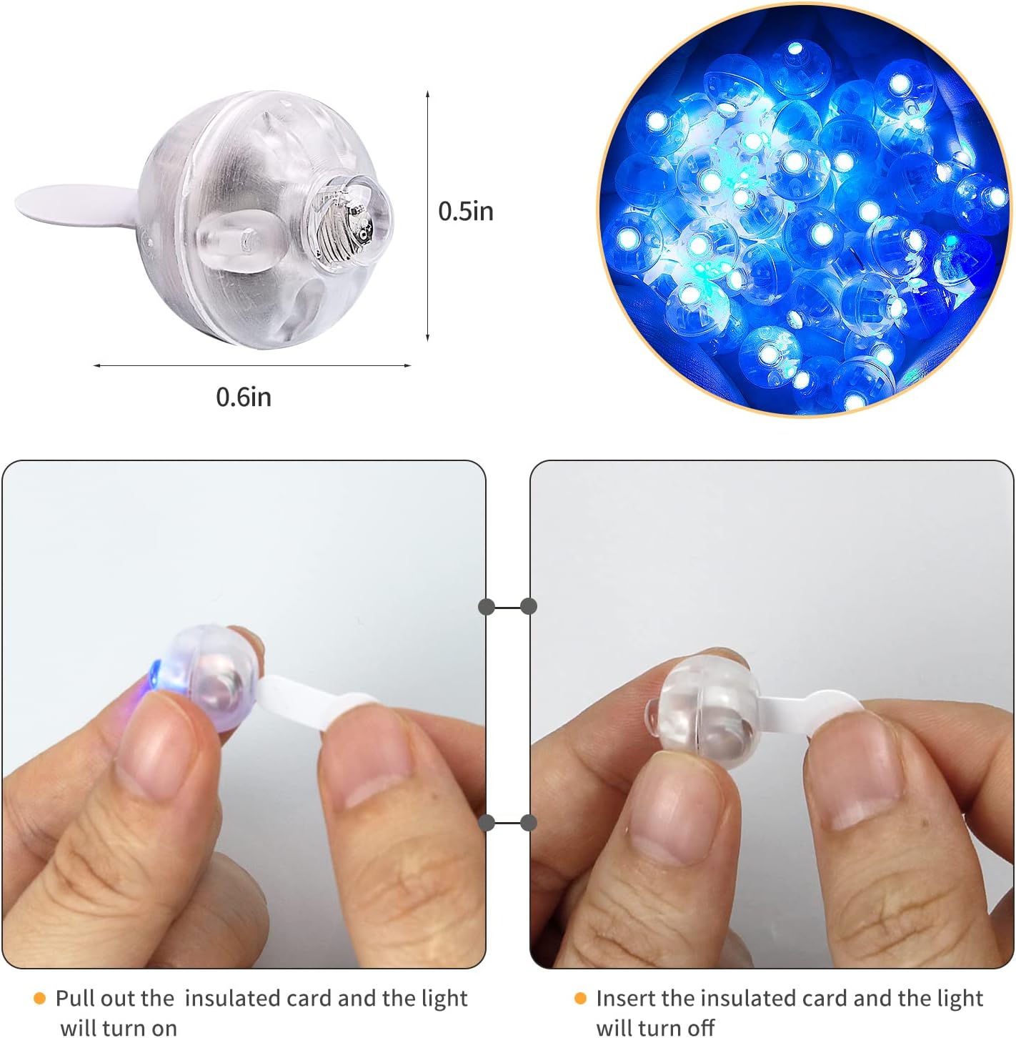 200pcs Blue LED Balloon Lights, LED Round Ball Lamp Tiny Lighting Decoration for Indoor Outdoor Party Event Fun Wedding Festival Birthday Halloween Christmas Party Supplies