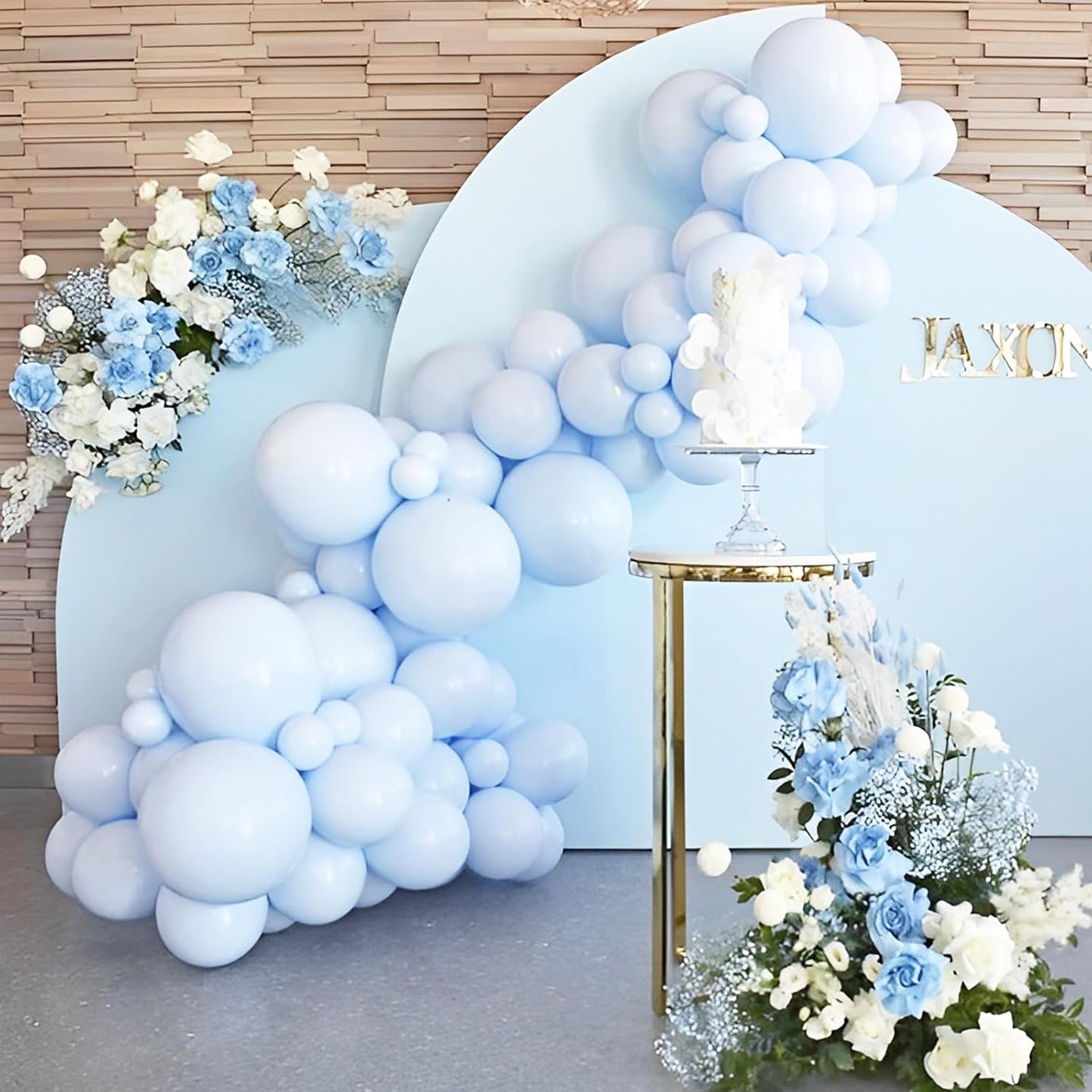 90pack Light Blue Balloons Different Size 18/12/10/5 Inch Baby Blue Balloon Garland Arch Kit for Boys Girls Birthday Party, Baby Shower, Wedding, Gender Reveal, Baby Shower Decorations