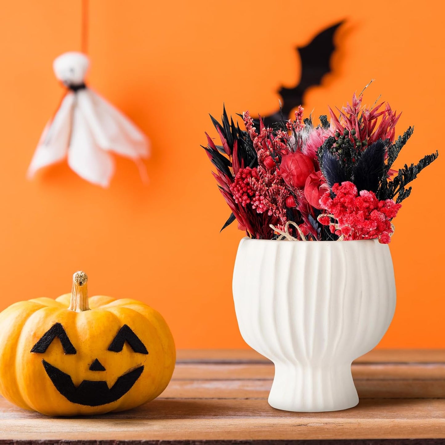 10/12/24/36 Pack Mini Dried Flowers for Vase Wedding Various Mini Bouquet Dried Small Wildflowers Natural Flowers Bulk for Crafts DIY Decor (12, Halloween Color3)