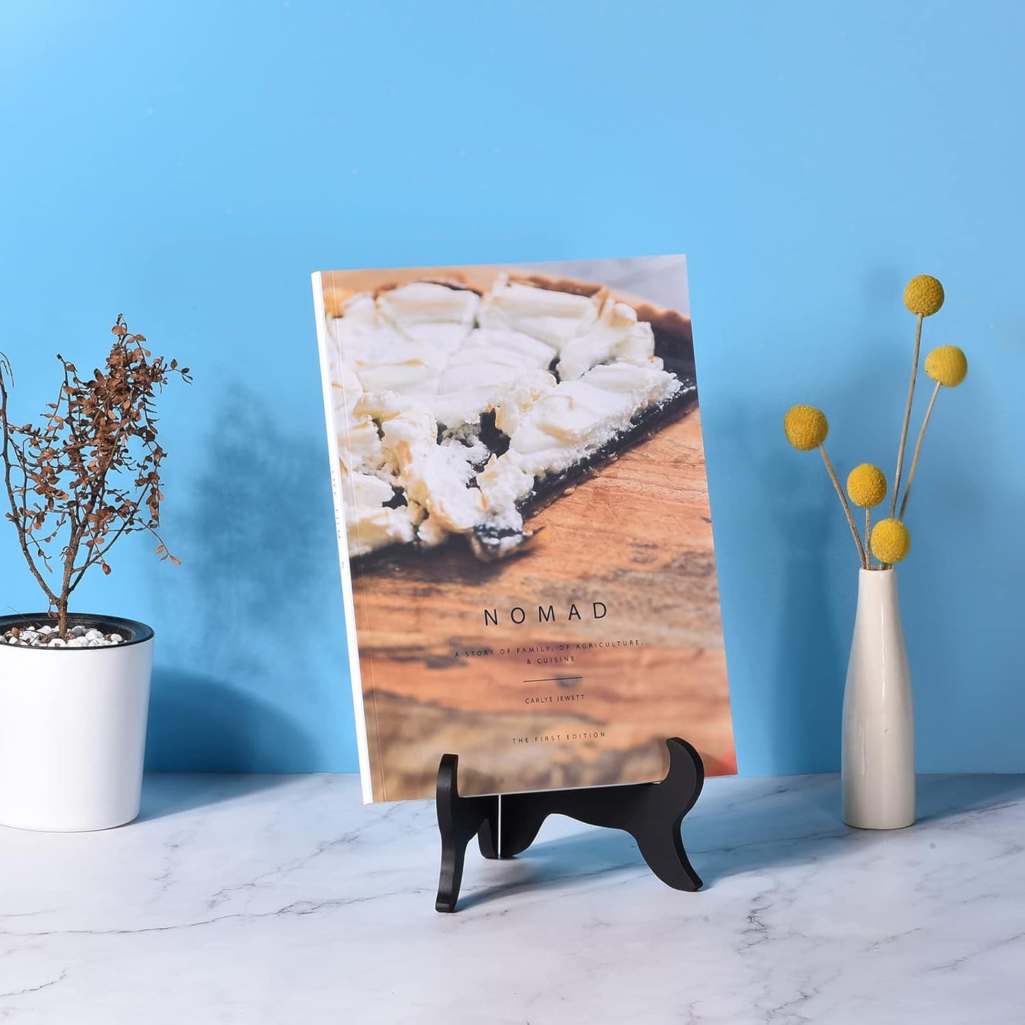 uxcell 8" Easel Plate Holder, Wooden Folding Display Stand Brown for Decorative Picture Frame