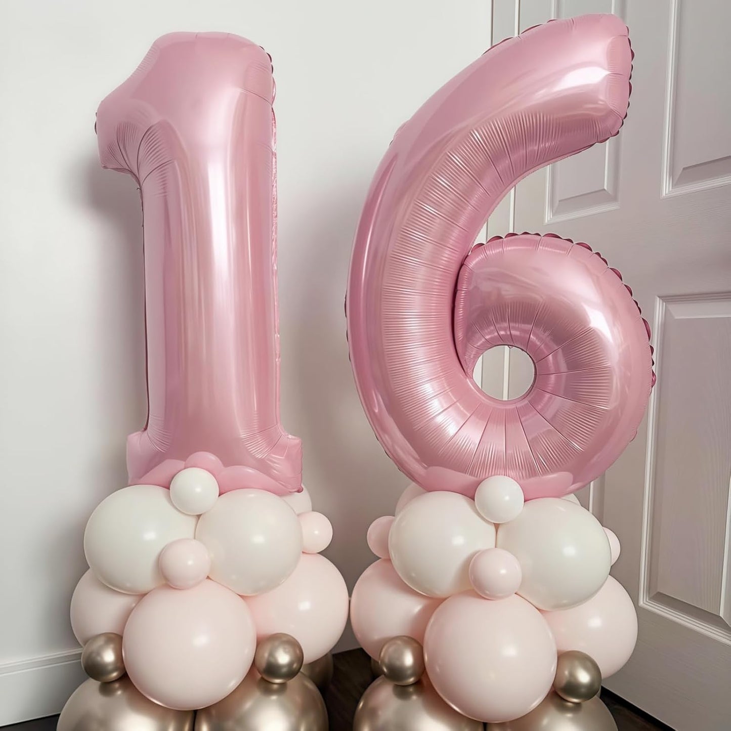Big 13th Birthday Balloons, 40 Inch Pastel Pink Number 1 & 3 Helium Foil Balloons for 13 Year Old Birthday Decor, Self Inflating Mylar 31st Birthday Balloons for Girls Anniversary Party Decorations