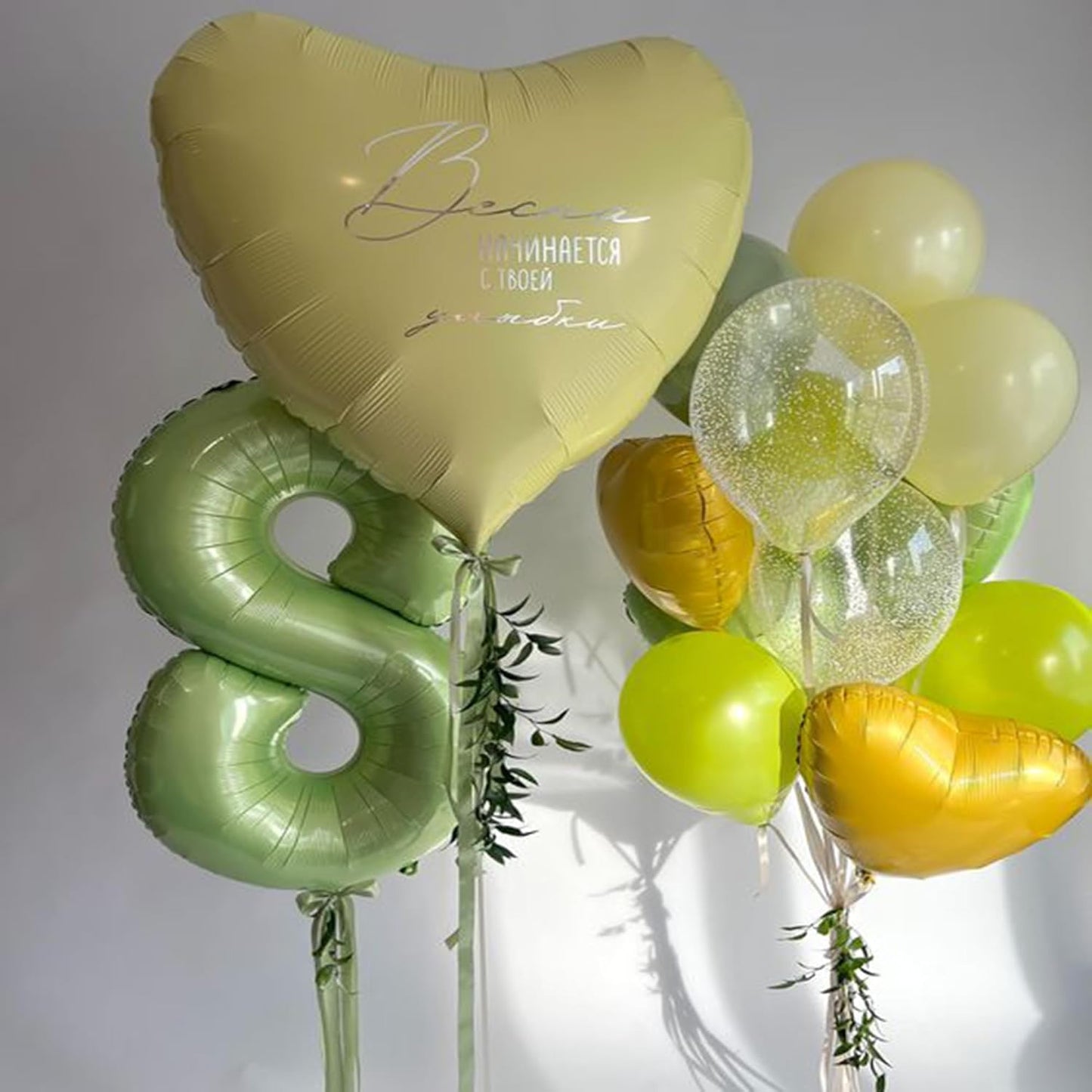 40 Inch Olive Green Number 8 Balloon 40 Inch Big Self Inflating Foil Number Balloons 0-9,Light green Digital 8 Helium Balloon for 8th 18th 28th Girls Birthday Graduation Anniversary Party Decoration