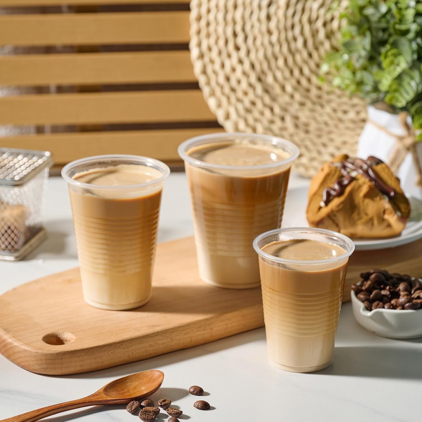 Vplus 2000 Pack 12 OZ Clear Plastic Cups, 12 Ounce Disposable Drinking Cold Water Party Bulk Plastic Cups for Business Wedding Party