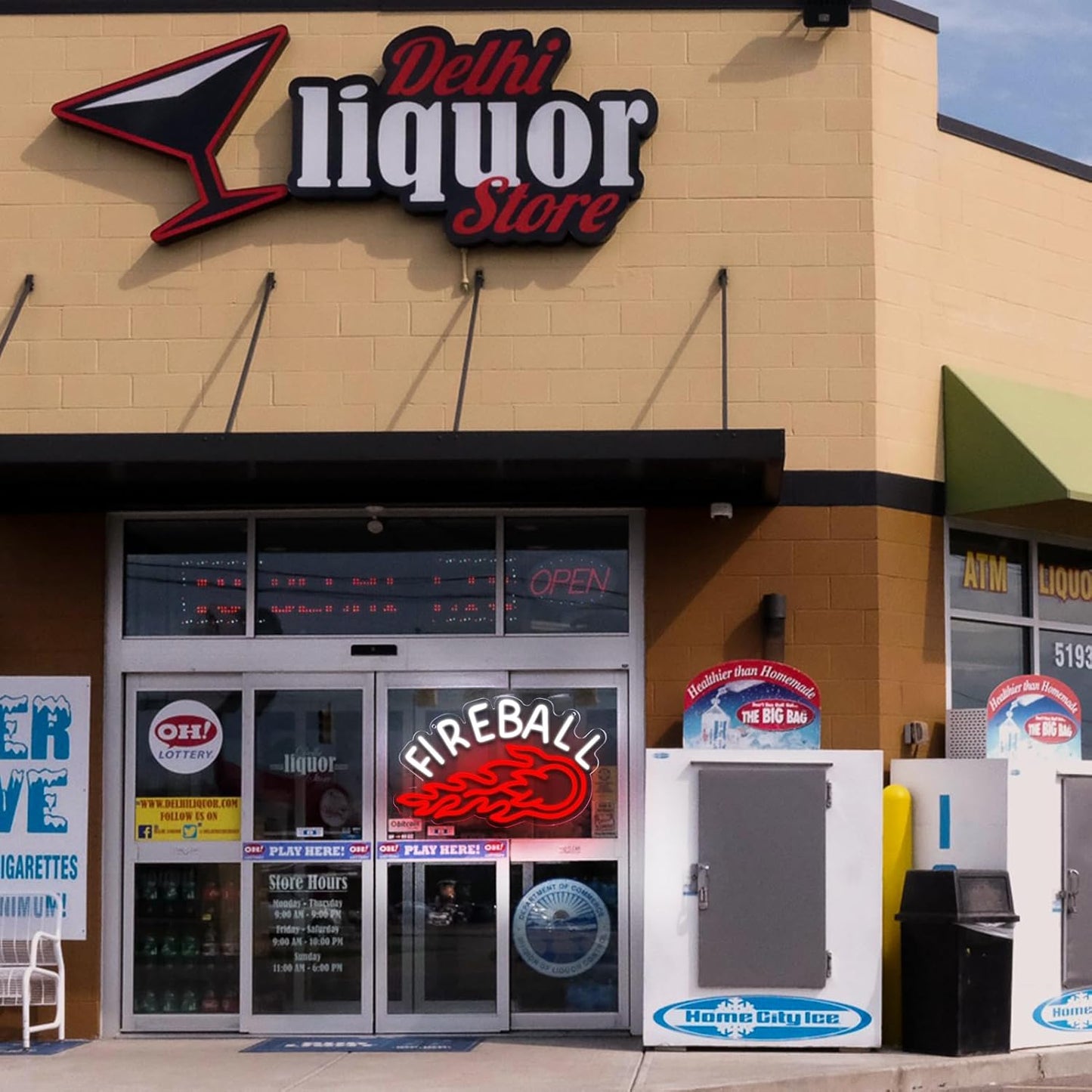 Neon Sign, LED Neon Light Sign 17x10， USB Powered Decorative Bar Open Sign for Home Bar Store Party Decor，FIREBALL Whiskey Neon Lights for Man Cave