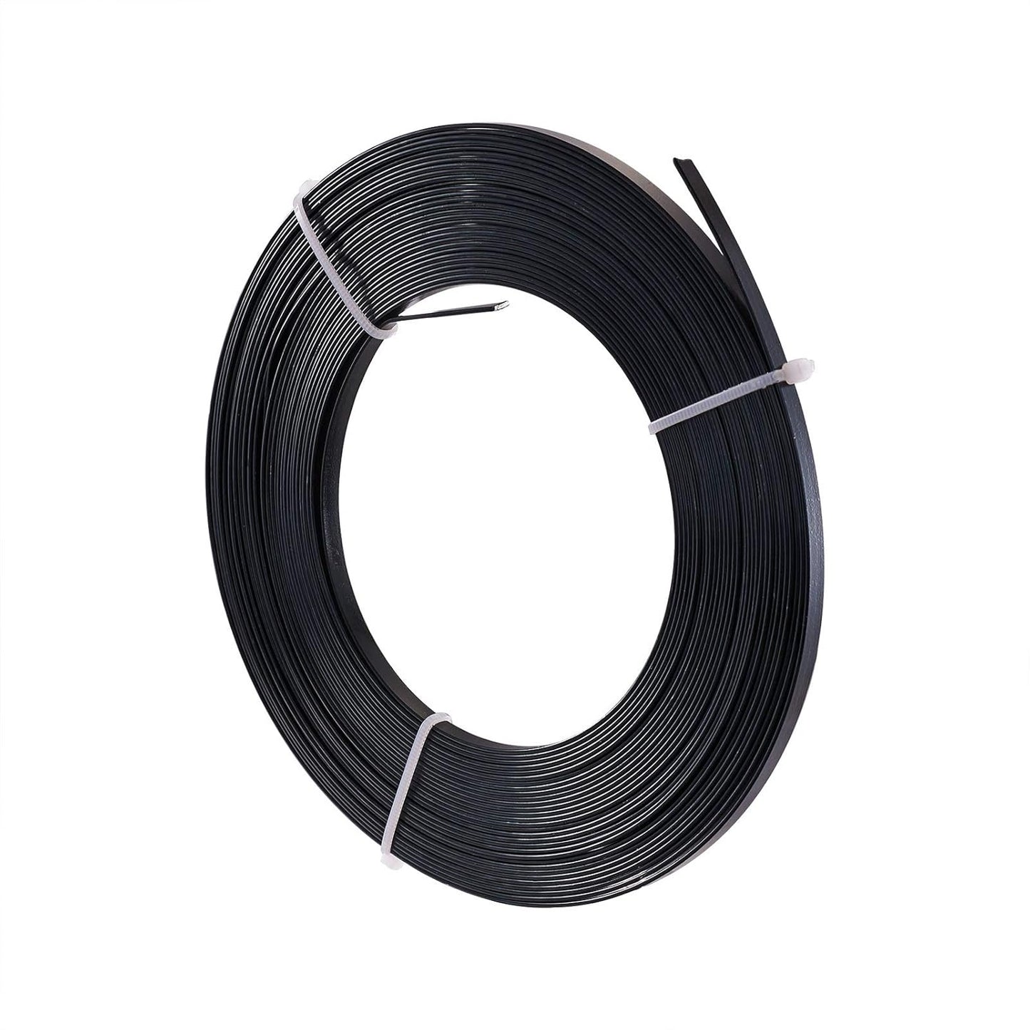 Fashewelry 32.8Ft 5mm Aluminum Flat Wire Black Bendable Metal Craft Wire Strip for Bezel Sculpting Armature Jewelry Making Gem Metal Wrap