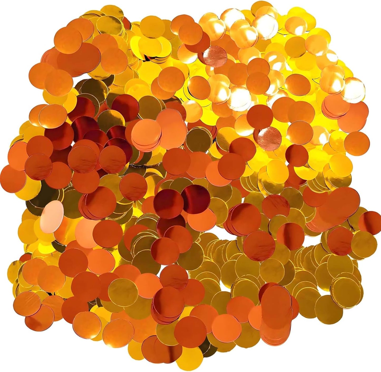 Gold and Orange Round Foil Confetti Beautiful Metallic Table Confetti for Filling Balloons, Wedding,Birthday,Party,Festival Decoration(15000PCS)