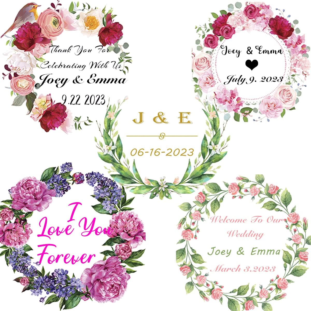 50 Pack Custom Stickers Personalized Labels for Business Logo Customized Vinyl Wedding Favors Birthday Baby Bridal Shower Make Your Own Decals