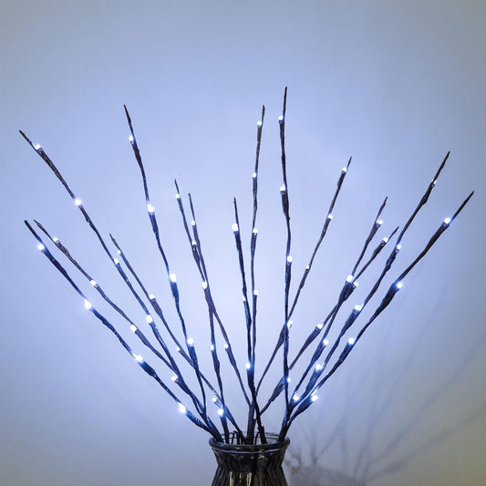 MENCH Branch Lights,3 Pcs Twig Light USB&Battery Powered 8 Flashing Modes by Remote Control.Branch Lights for Indoor, Light Up Decorations for Halloween Day and Christmas,Pure White