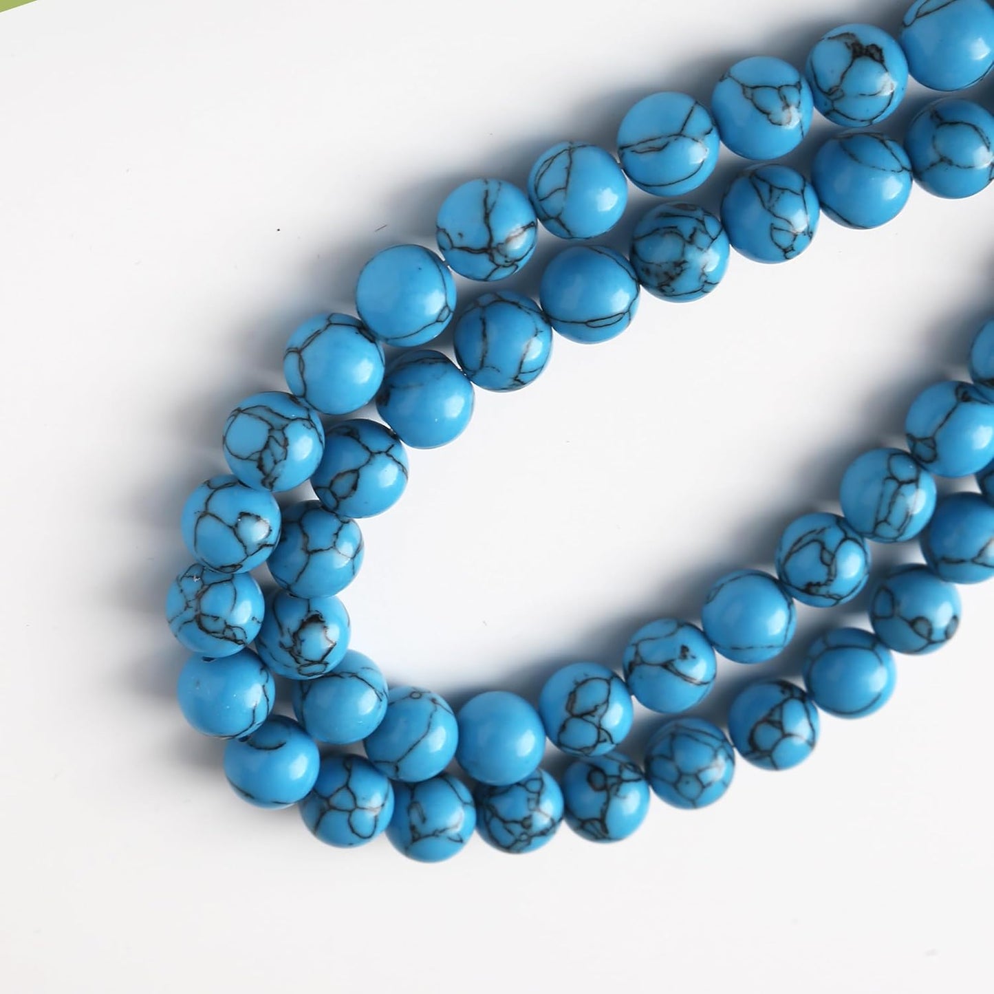 River Stone Blue Turquoise Stone Beads for Jewelry Making DIY Craft Gemstone Beads Kit (10mm, 35pcs) Cosmic Crystal Pebbles for Bracelets, Necklaces, Home Decor