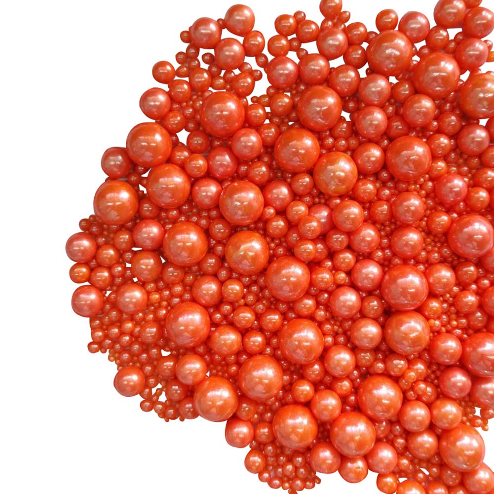Edible Orange Sugar Pearls Candy Sprinkles 120G/ 4.23Ounce Baking Cake Sprinkles Cupcake and Cake Topper Cookie Decorations Wedding Party Valentines Halloween Christmas Supplies
