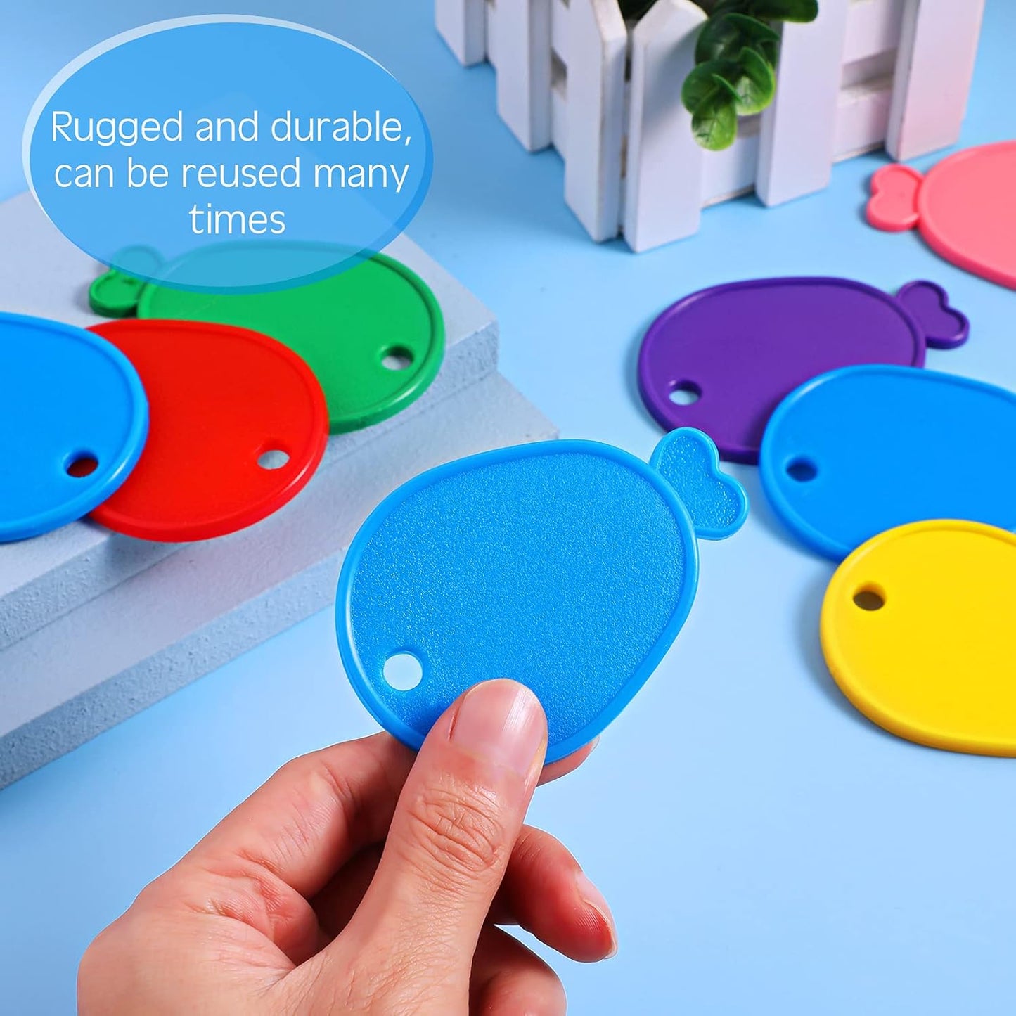 Aoriher 36 Pcs Colorful Plastic Balloon Weights Balloon Shaped Weights for Birthdays Weddings Party Holiday Celebration Decoration Supplies, White Purple Red Green Yellow Blue Pink