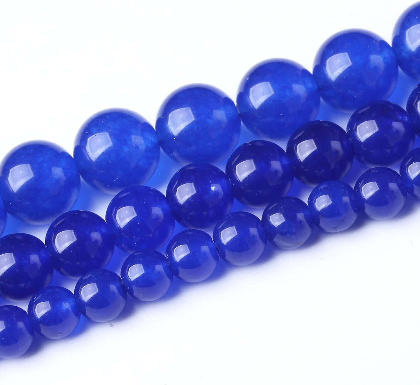 Mysterious Blue Chalcedony Stone Beads Gemstone Round Crystal Energy Jade Beads Stone Beads for Jewelry Making DIY Bracelet Necklace Jewelry Making 1 Strand 15.5inch 45PCS 8MM
