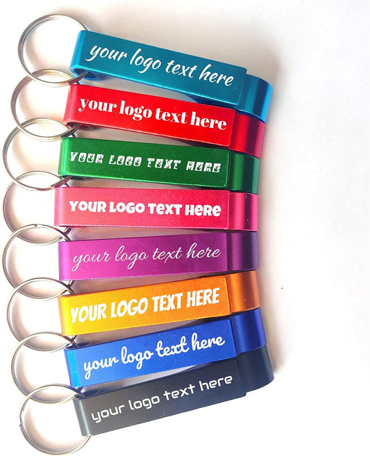 100pcs Personalized Wedding Favors Bottle Opener with Logo Text for Men Women, Wedding Favors For Guests Bulk,Engraved Aluminum Keychain Party Holiday Father's Day Graduation Favors