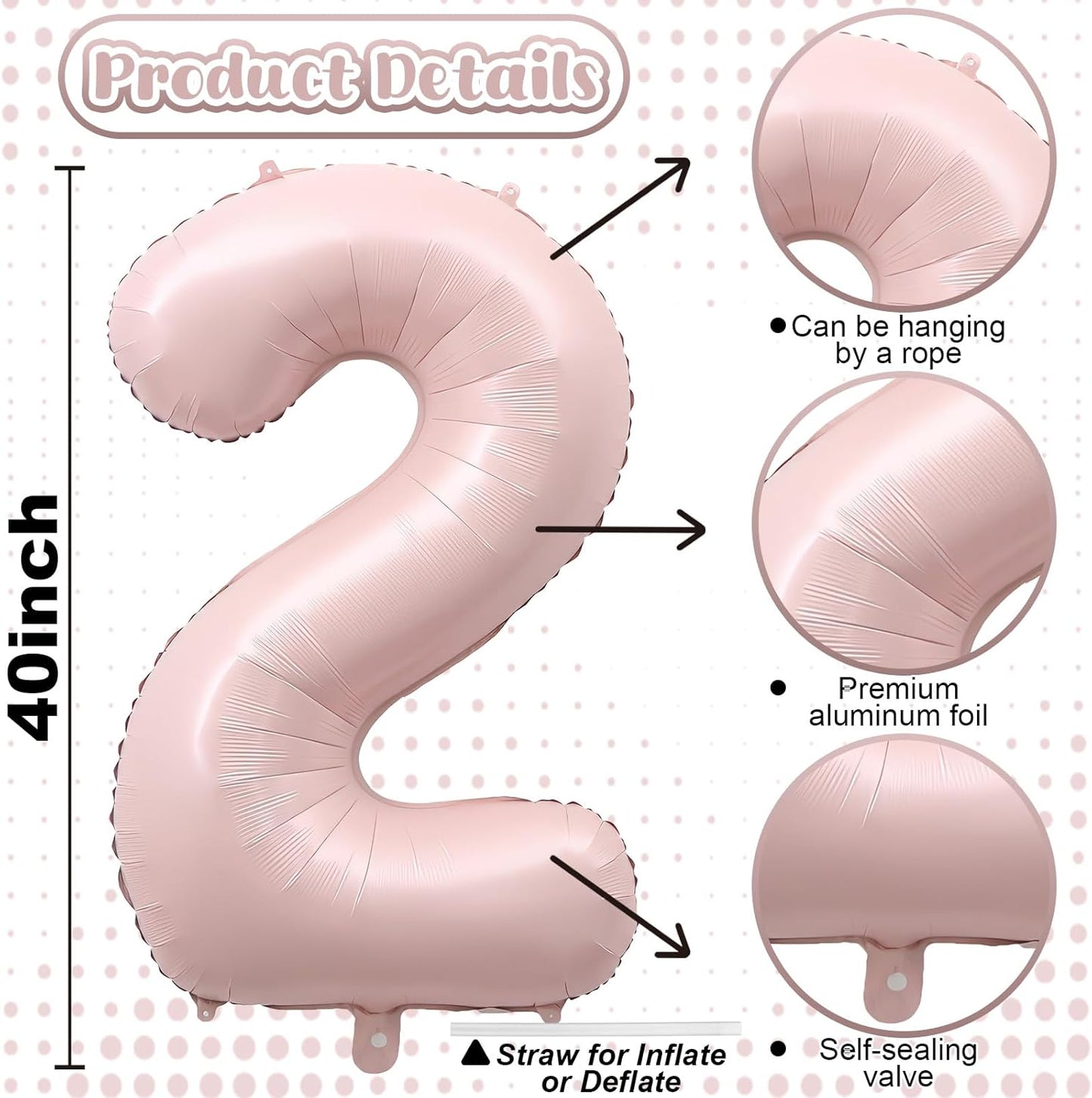 Light Pink 21st Birthday Balloon for Women, 40'' Self Inflating Mylar Number 21 Balloons, Big Blush Pastel Pink Foil 2 & 1 Helium Balloon for Her Boho Coquette 12th 21st Birthday Party Decorations
