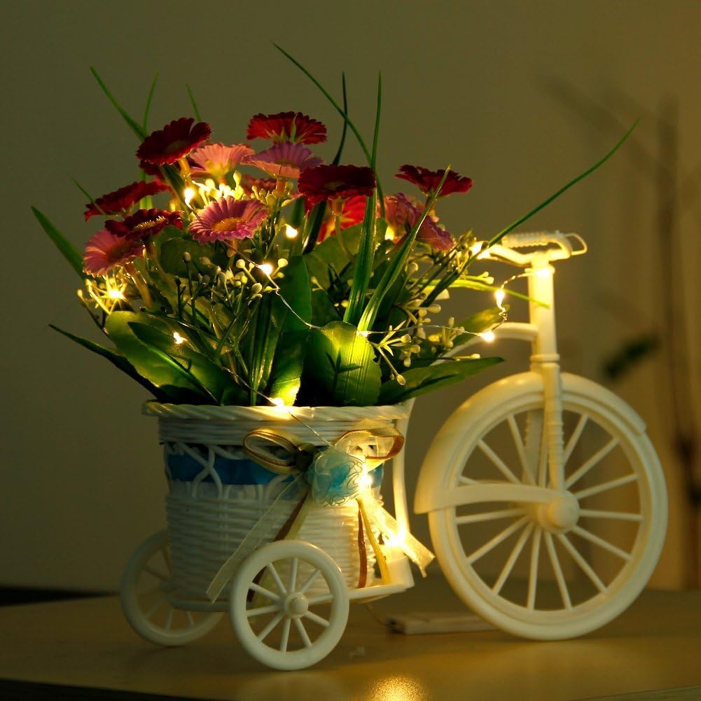 CYLAPEX 12 Pack Fairy Lights String Battery Operated Fairy Lights, 20 LED on 3.3ft Silvery Copper Wire, Firefly Lights Warm White for Wedding Party Mason Jar Christmas Decorations Bedroom Decor