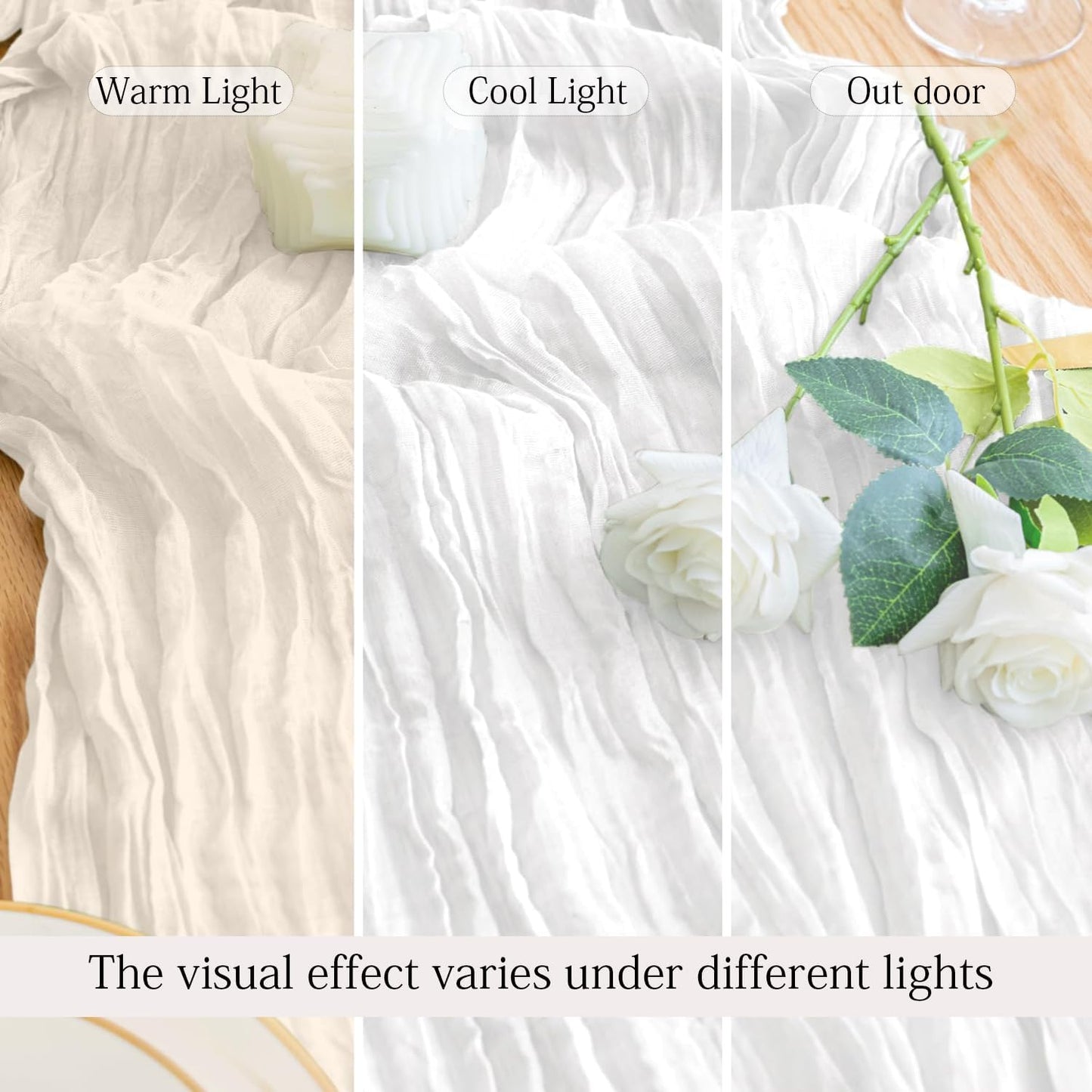 6 Pack White Cheesecloth Table Runner 23x120 inch Rustic Boho Gauze Table Runner 10 FT Long Sheer Cheese Cloth Fabric Table Runners for Romantic Wedding Bridal Shower Birthday Party Decor