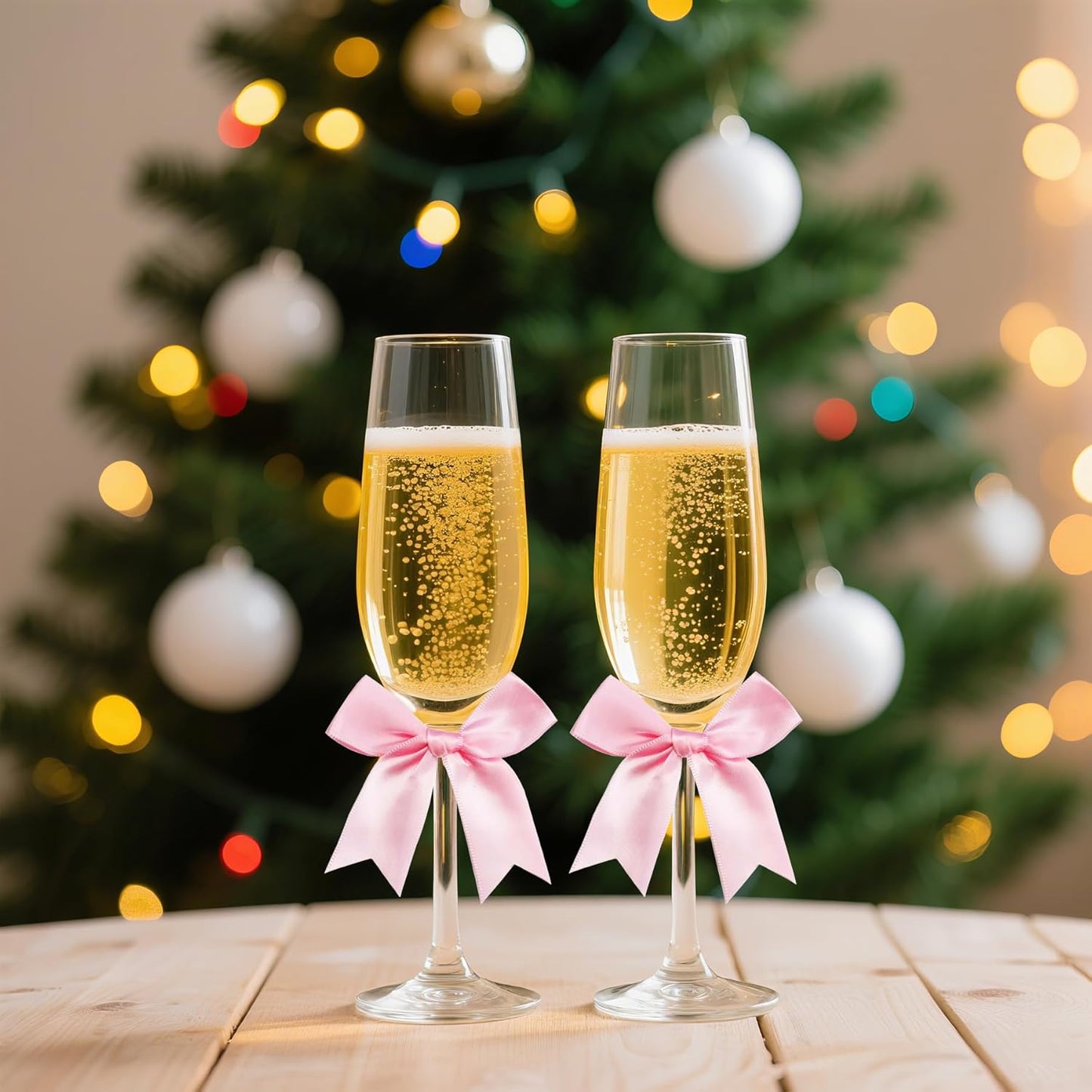 50 Pieces Gift Wrap Bows Premium Satin Ribbon Bows 3.3 Inch Craft Bows for Gift Wrapping DIY Treat Bags Holiday Gifts Bag Party Decorations, Wedding Decor Christmas Birthday Presents (Light Pink)