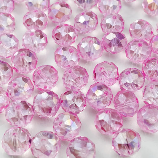 500pcs 3mm Crystal Glass Beads for Crafts Faceted Rondelle Glass Beads for Jewelry Making Crystal Spacer Beads for Necklaces Bracelets Earrings DIY Craft(Pink AB)
