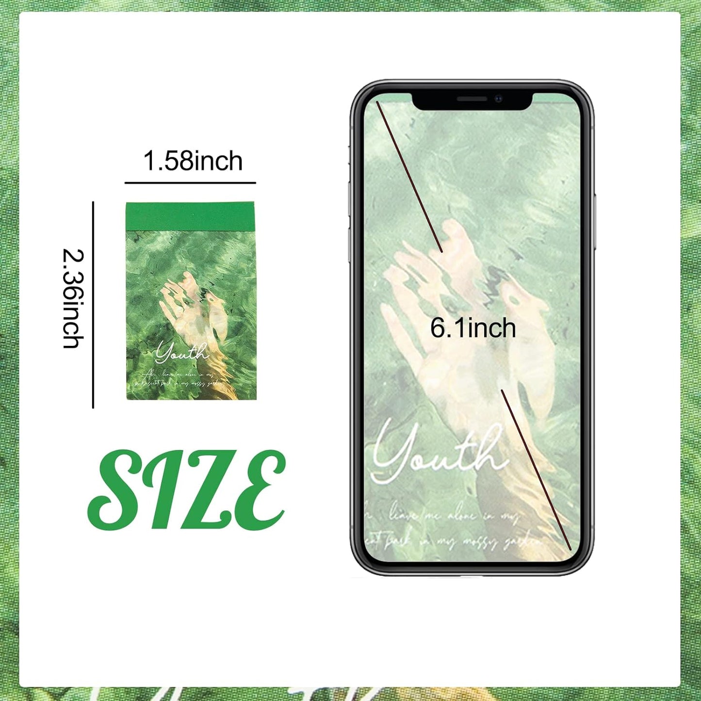 6 Sets 300 Pcs Washi Stickers Set Cute Aesthetic Sticker Book for Journaling, DIY Decorative Paper Sticker Decals for Bullet Journal Art Scrapbooking Diary Card Craft Gift Album Notebook Stationery