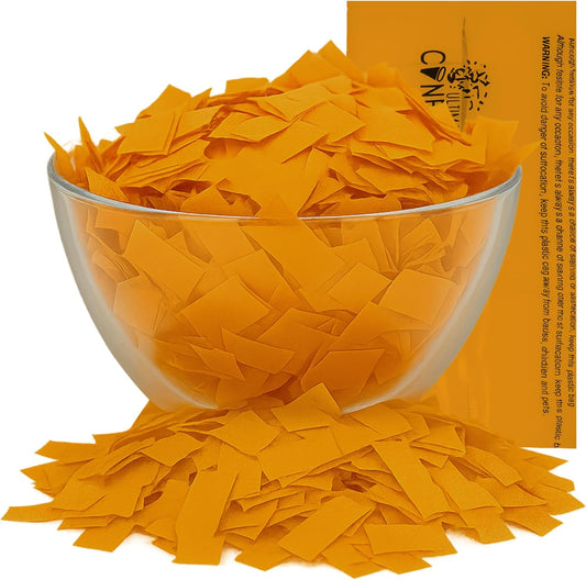 Orange Tissue Paper Confetti - Rectangular Fluttering Biodegradable Confetti for Cannon and Launcher use – Best for Wedding, Parties, Concerts and Live Events - 1 lb, 16 oz