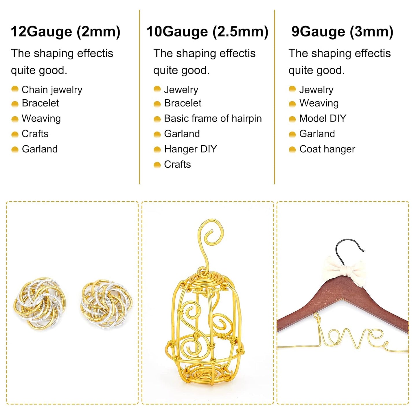 BENECREAT 9 12 15 18 20 Gauge Brown Aluminum Wire (18 Gauge,492 FT) Anodized Craft Making Beading Floral Colored Aluminum Craft Wire for Gem Wrapping, Jewelry Craft Making