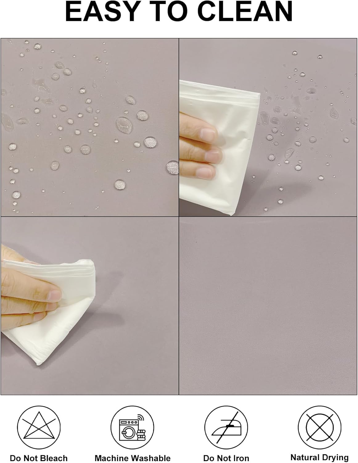 Fokitut 2 Pack Waterproof Round Tablecloth, 132 Inch, Stain Resistant and Wrinkle Polyester Table Cloth, Fabric Table Cover for Kitchen Dining, Wedding, Party, Holiday Dinner-Silver