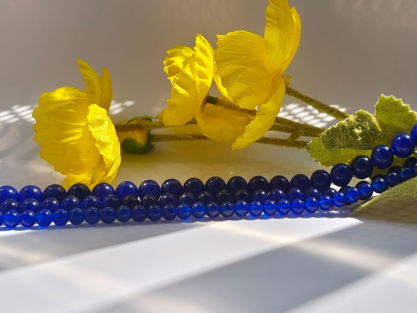 Stone Beads 6mm 140pcs Dark Blue Chalcedony Beads Round Loose Gemstones Beads for Bracelet Necklace Jewelry Making (6mm, 60631 Dark Blue Chalcedony)