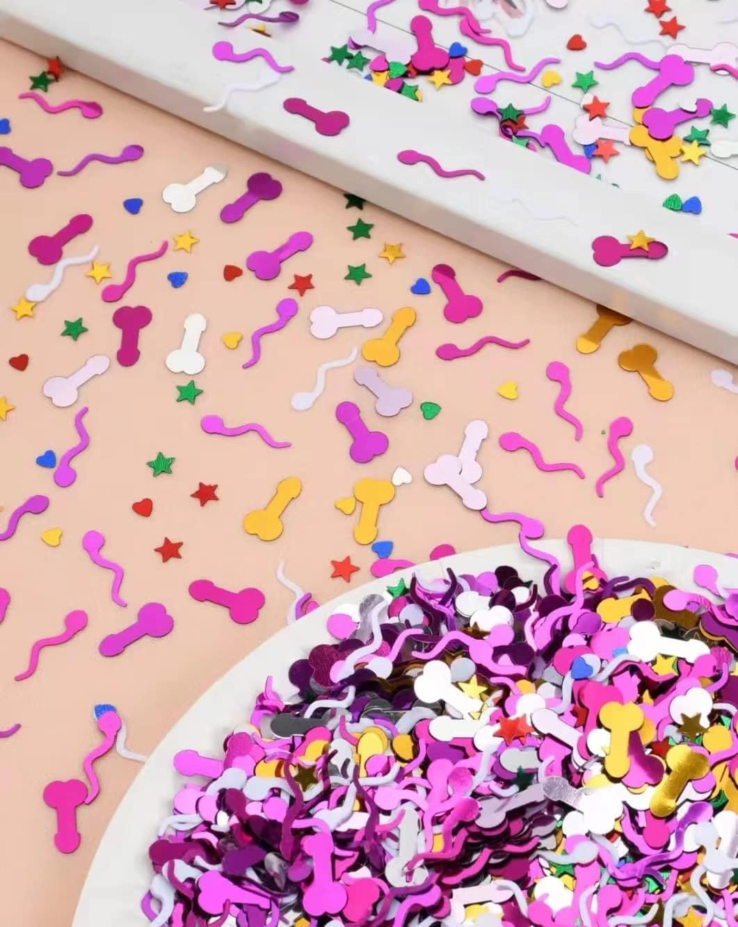 Bachelorette Party Decorations - Naughty Glitter Confetti, 3500Pcs Table Decoration for Valentine's Day, Wedding, Engagement Supplies