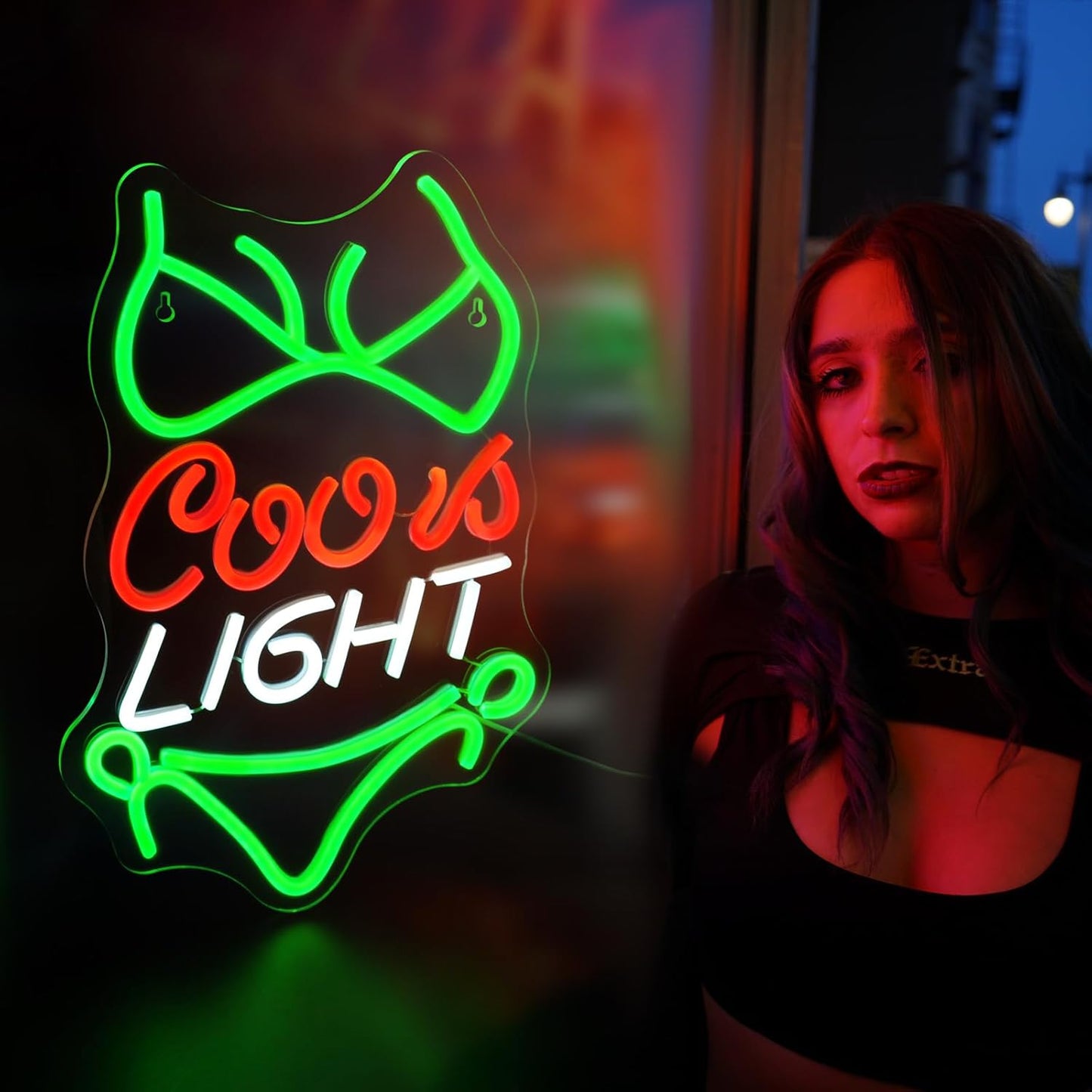 Crs Light Neon Signs for Wall Decor Beer Bar Signs for Man Cave Decor Green LED Neon Sign for Room Neon Light Sign for Wall Decor Birthday Party USB Powered