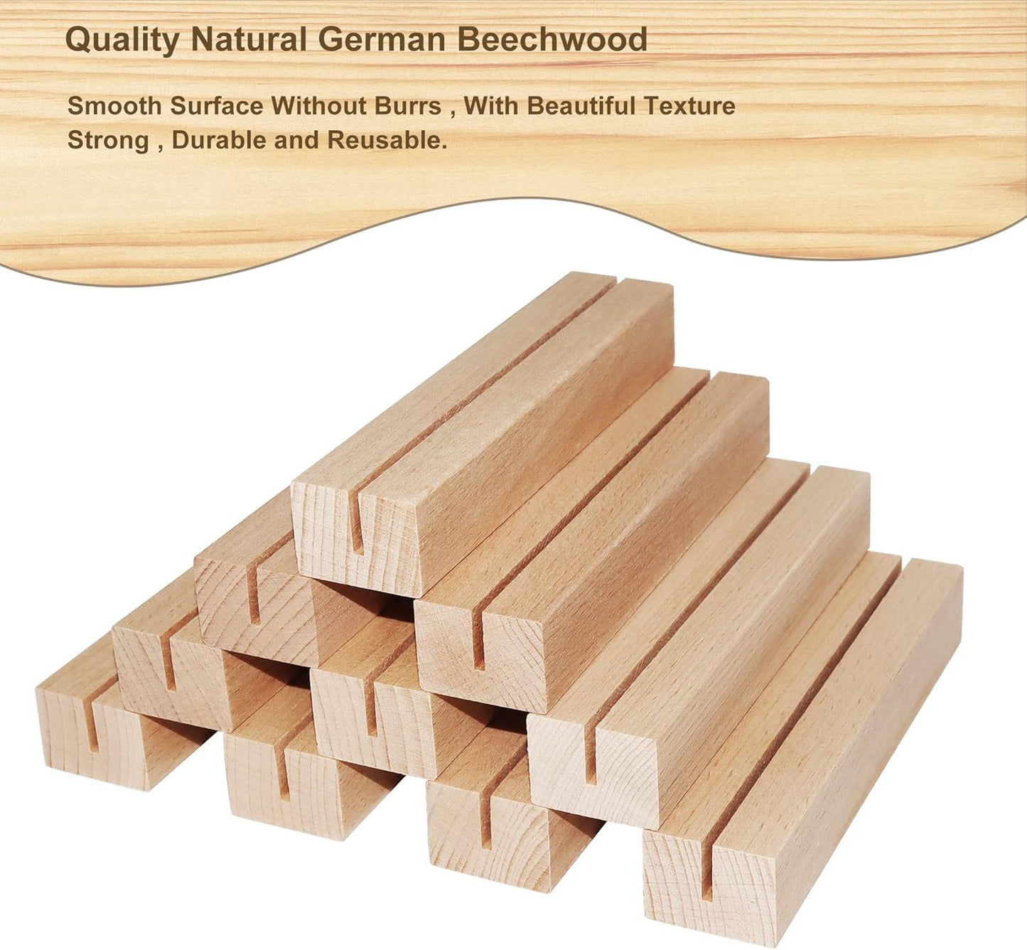 Wedding Table Numbers 11-15, Acrylic Arch Signs with Natural Wood Stands Holders, Rustic Table Decor for Reception & Parties (Frosted White)