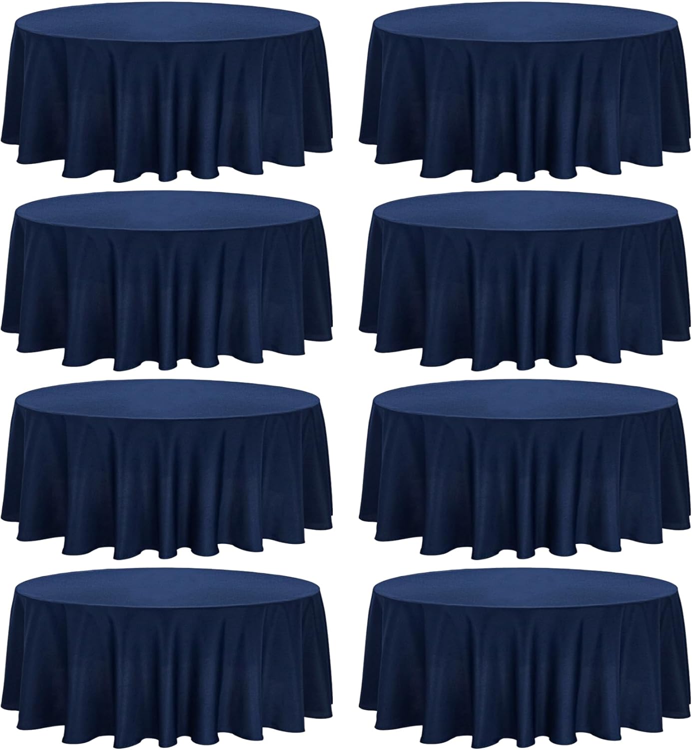8 Pack Round Tablecloth 70 Inch Round Table Covers Bulk Washable Polyester Fabric Round Table Clothes for Wedding Party Reception Banquet Buffet Restaurant (Navy Blue, 70 Inch)