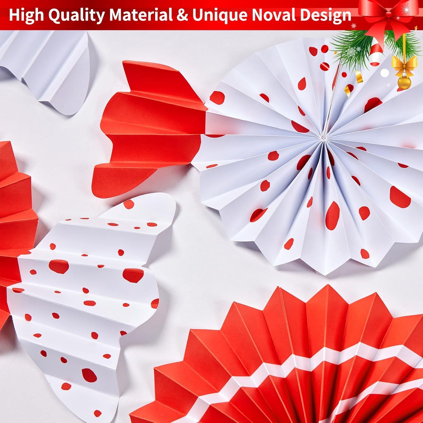 9pcs Candy Party Decorations Sweet Candy Hanging Paper Fans Hanging Decorations Christmas Party Ceiling Wall Garland for Candy Theme Birthday Baby Shower Sweet Shop Christmas