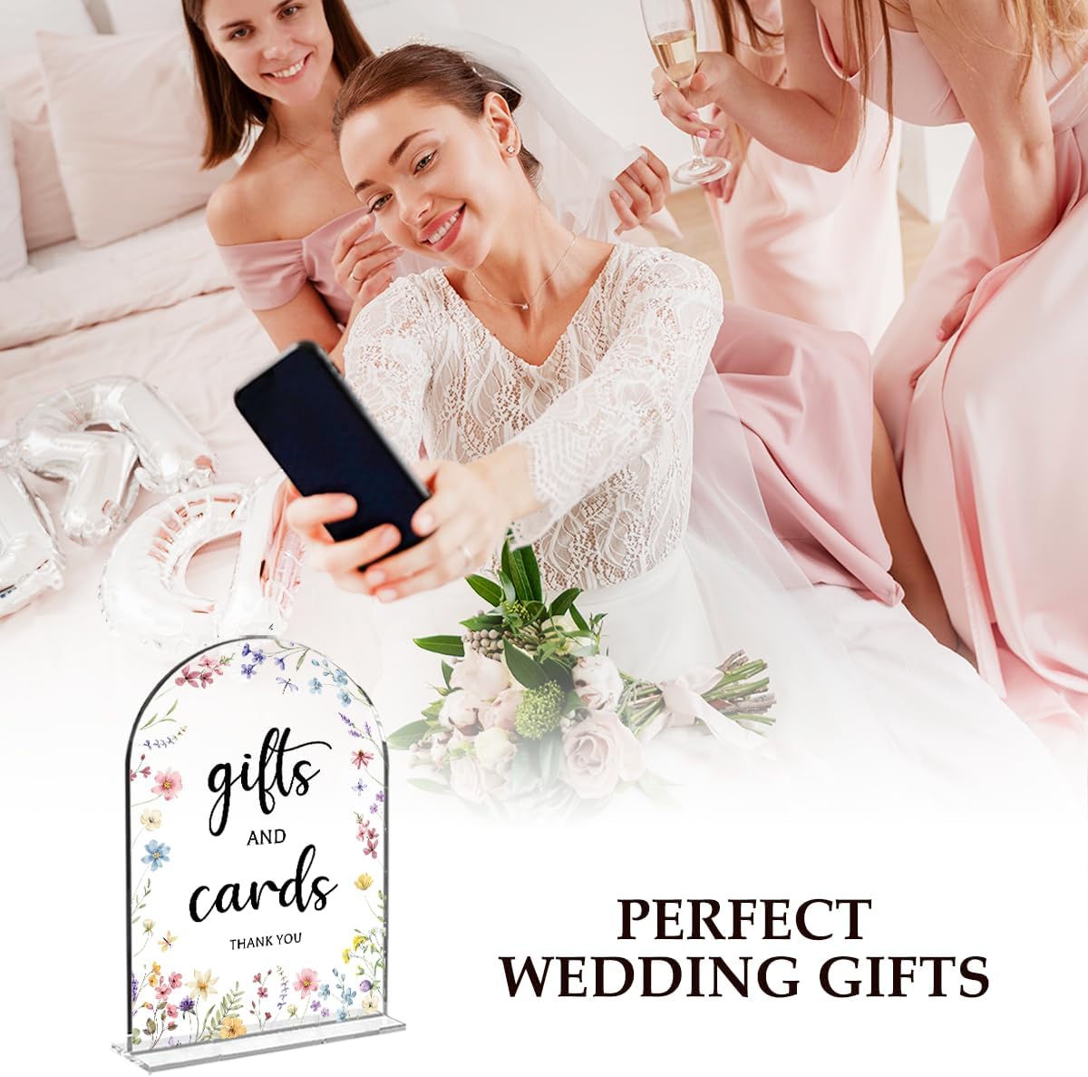 2 Pcs Wedding Decor, Ceremony Sign, Wedding Sign for Reception & Event Party,Bridal Shower Decorations, Wedding Table Decor Accessories for Anniversary And Event 5x7 Inch