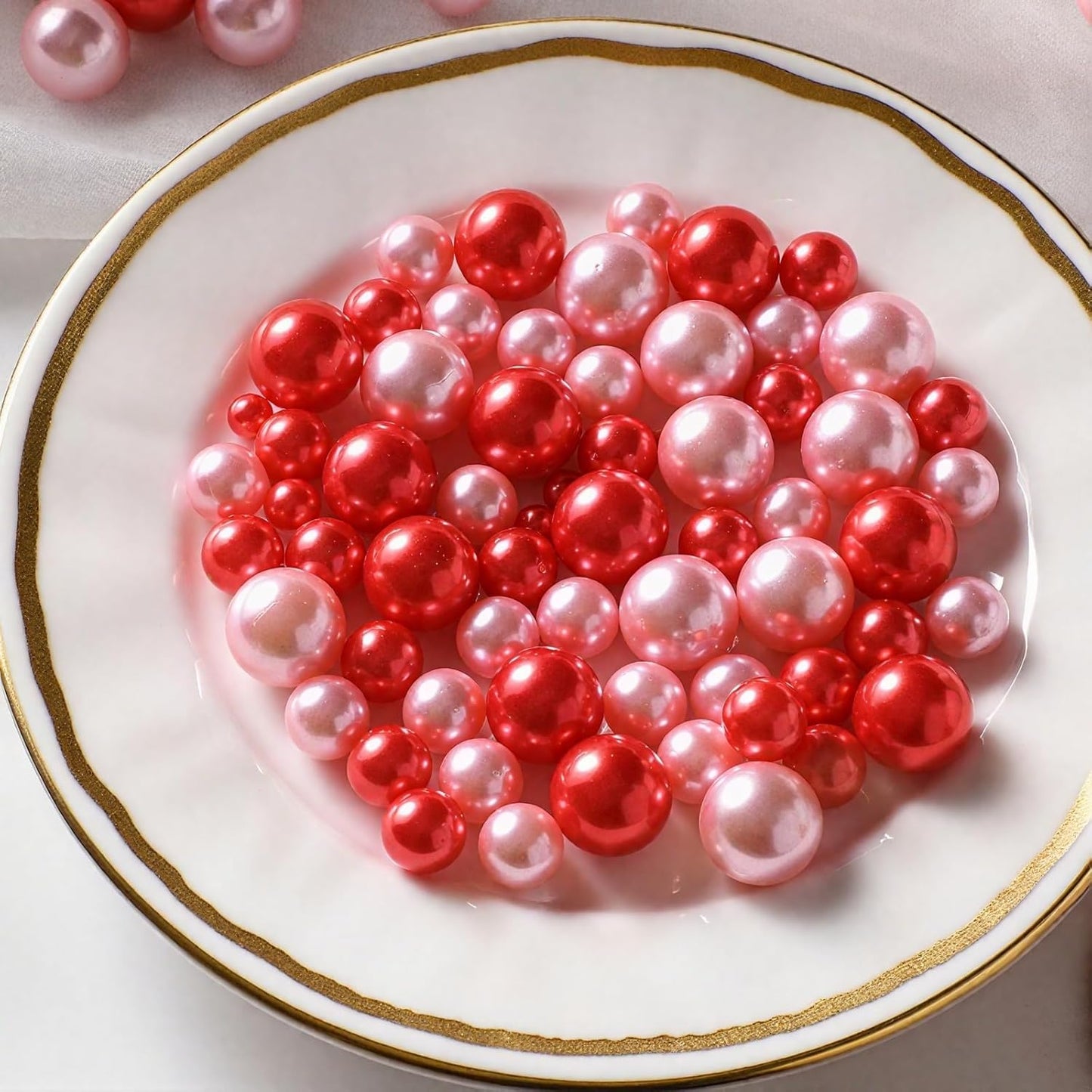 200 Pcs Vase Filler Beads Pink Pearl Beads for Vase No Hole Pearls for Centerpieces Vases DIY Home Table Party Decor DIY Wedding 8/14/20mm
