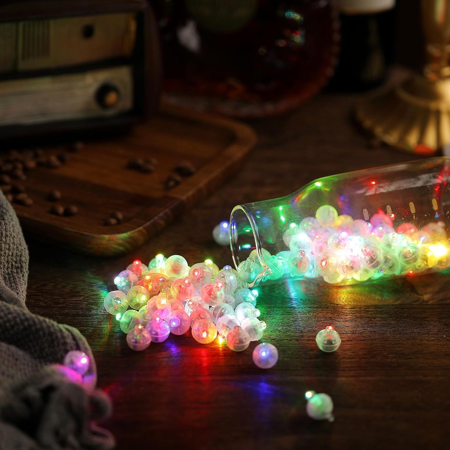 Aogist 200pcs 10-Colors Mini Lights with Hook,Long Standby Time Waterproof LED Balloon Light,Battery Powered,Ball Lamp for Balloon Paper Lantern Birthday Party Christmas Halloween