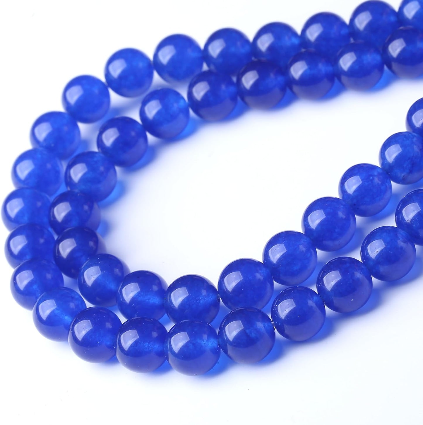 Mysterious Blue Chalcedony Stone Beads Gemstone Round Crystal Energy Jade Beads Stone Beads for Jewelry Making DIY Bracelet Necklace Jewelry Making 1 Strand 15.5inch 31PCS 12MM