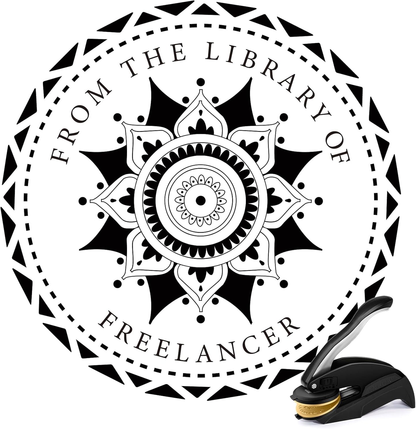 Personalized Book Embosser - Custom Library Stamp, Personal Gifts for Book Lovers, Readers, Teachers (Star-03)