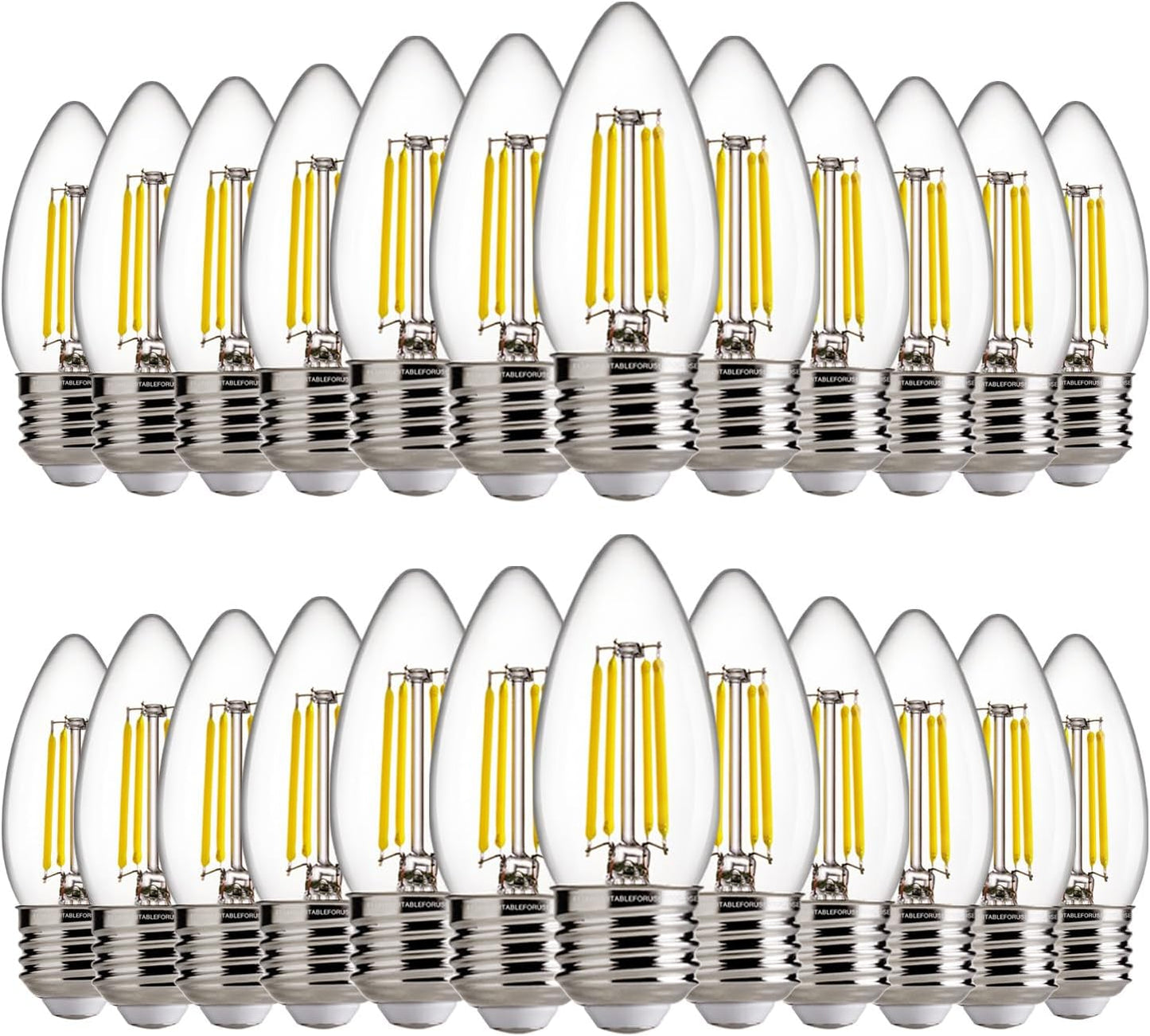 FLSNT B11 E26 LED Chandelier Light Bulbs, 60W Equivalent, 5000K Daylight Dimmable LED Candelabra Bulbs, 550LM, 24 Pack UL,CA65 Listed.