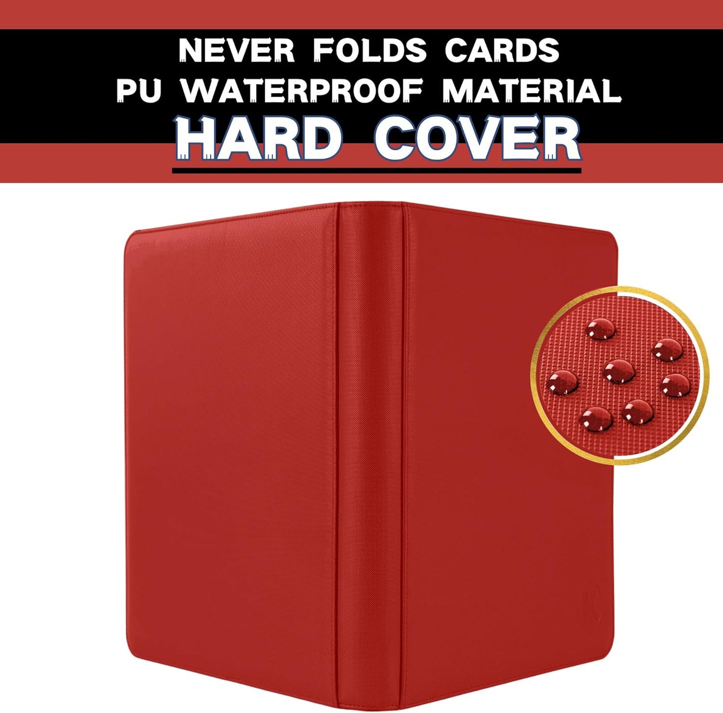 1600+ Pockets Trading Card Binder, 16-Pocket Card Ablum Compatible with MTG,Sports Cards & Other Standard Size Trading Card (RED)