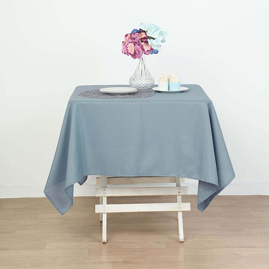 Efavormart 54x54 Dusty Blue Wholesale Linens Seamless Polyester Square Linen Tablecloth for Wedding Banquet Party Restaurant