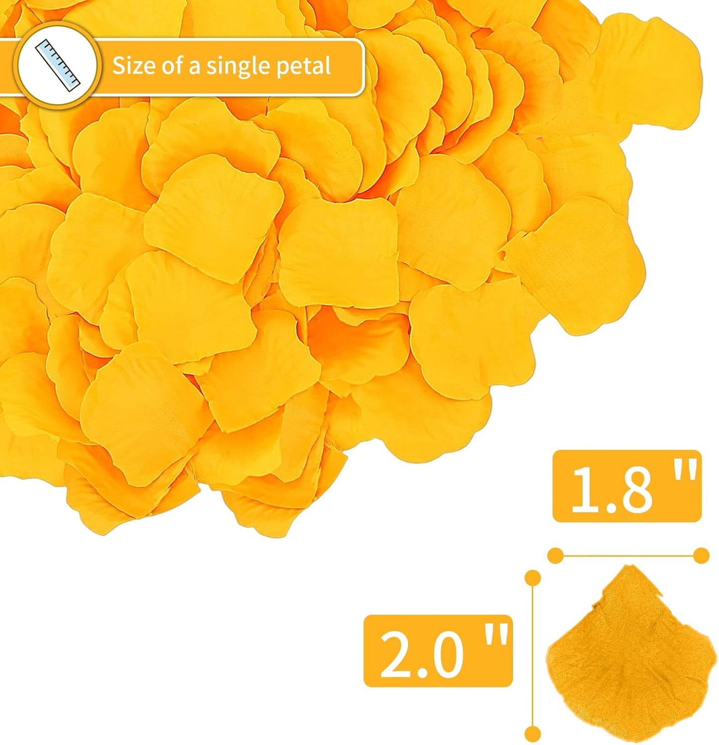 2200 Pcs Artificial Fake Rose Petals,Flower Petals for Romantic Night,Engagement, Party, Wedding, Event Flower Decorations, in Bulk(Orange)