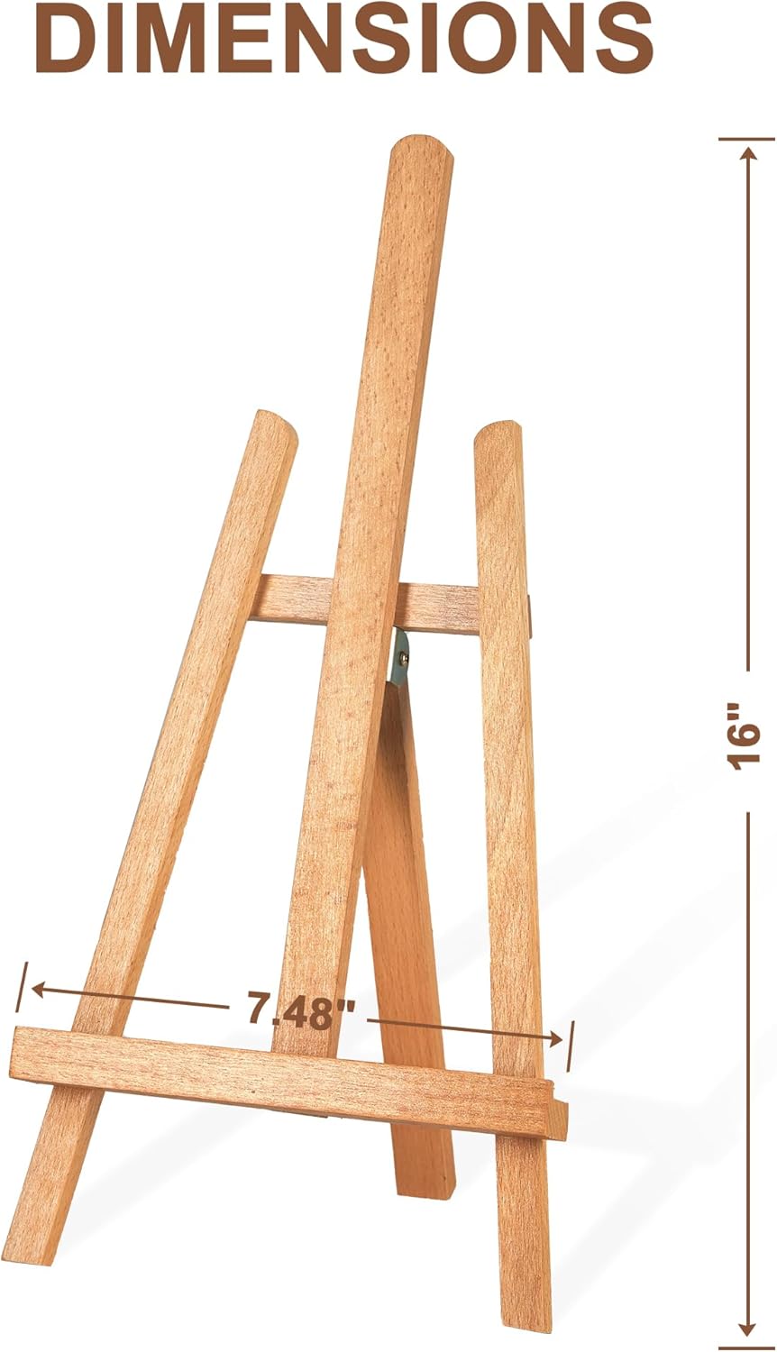 16 Inch Tabletop Easel Stand for Painting Canvas Table Top Easels for Display Wooden Small Easels Portable Photo Picture Sign Holder (2 Pack)