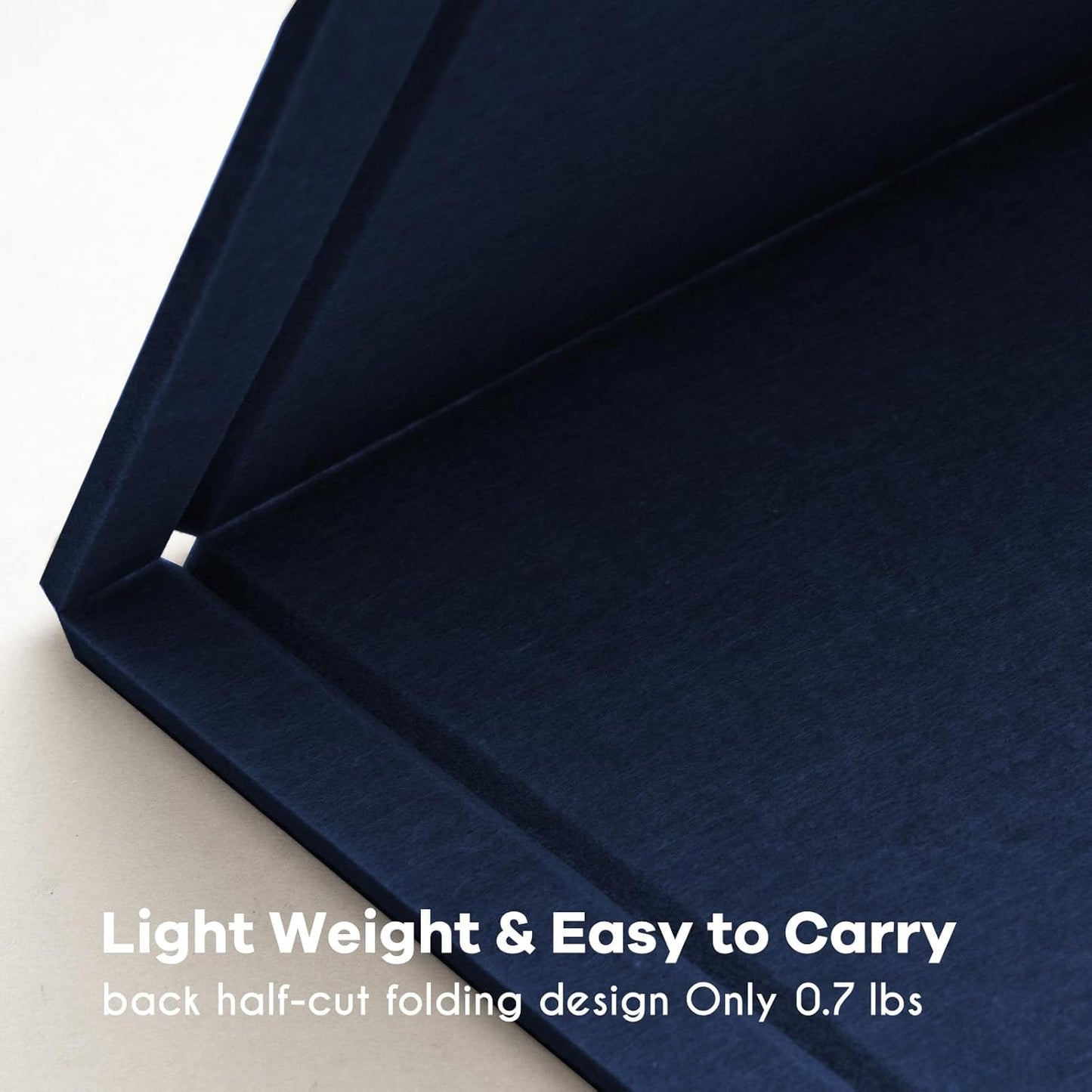 Bulletin Board, 24 x 18 inches Felt Board Decorative Pin Board, Cork Board Alternative for Wall, Foldable Photo Board Self-Adhesive Vision Board Mood Board with 20 Pushpins - Dark Blue