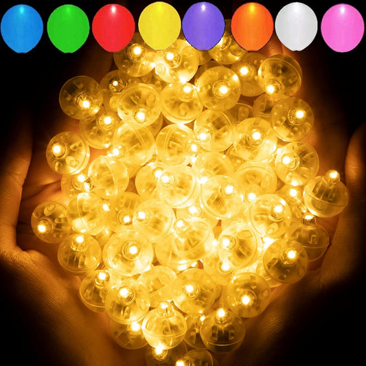 Aogist 50pcs Warm White Balloon Lights,Long Standby Time Waterproof Mini Light,Battery Powered,Round LED Ball Lamp for Latex Balloon Paper Lantern Party Wedding Festival Christmas Halloween Decorative